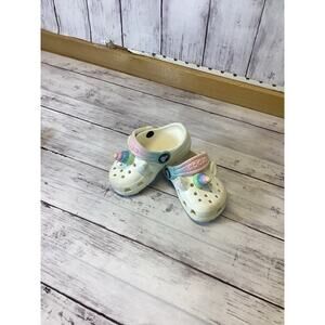 Crocs Toddler Classic I Am Rainbow Unicorn Clog Chalk Size 5